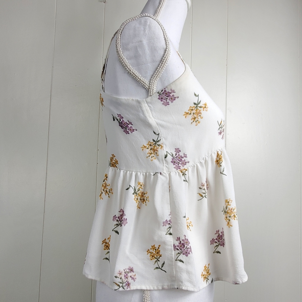 Hollister White Floral Tank Top - Picture 7 of 8
